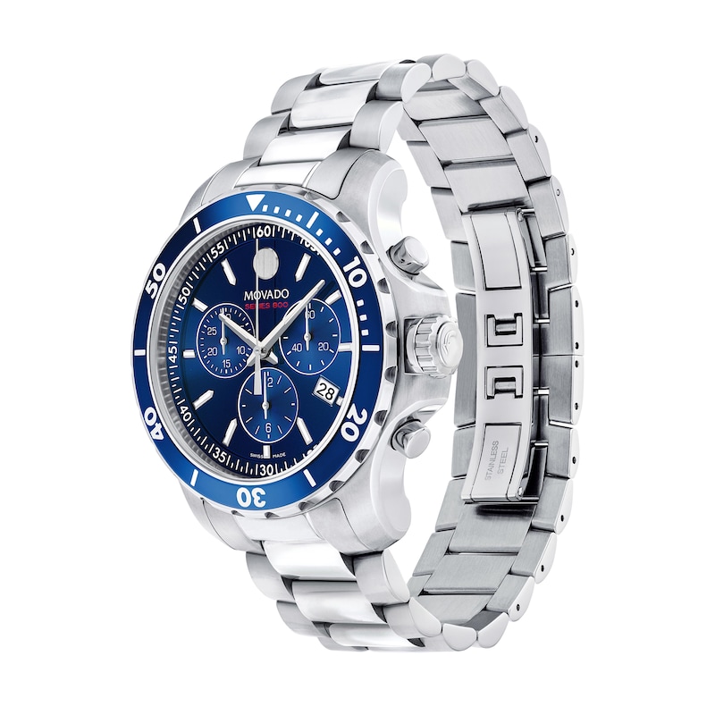 Main Image 2 of Men's Movado Series 800® Chronograph Watch with Blue Dial (Model: 2600141)