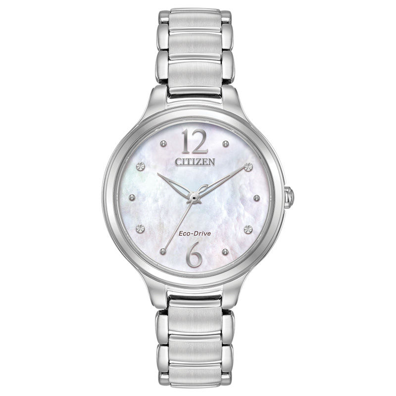 Ladies' Citizen Eco-Drive® L Crystal Accent Watch with Mother-of-Pearl Dial (Model: EM0550-59D)|Peoples Jewellers