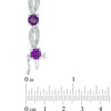 Thumbnail Image 1 of 5.5mm Amethyst and 0.18 CT. T.W. Diamond Braid Bracelet in Sterling Silver - 7.25"