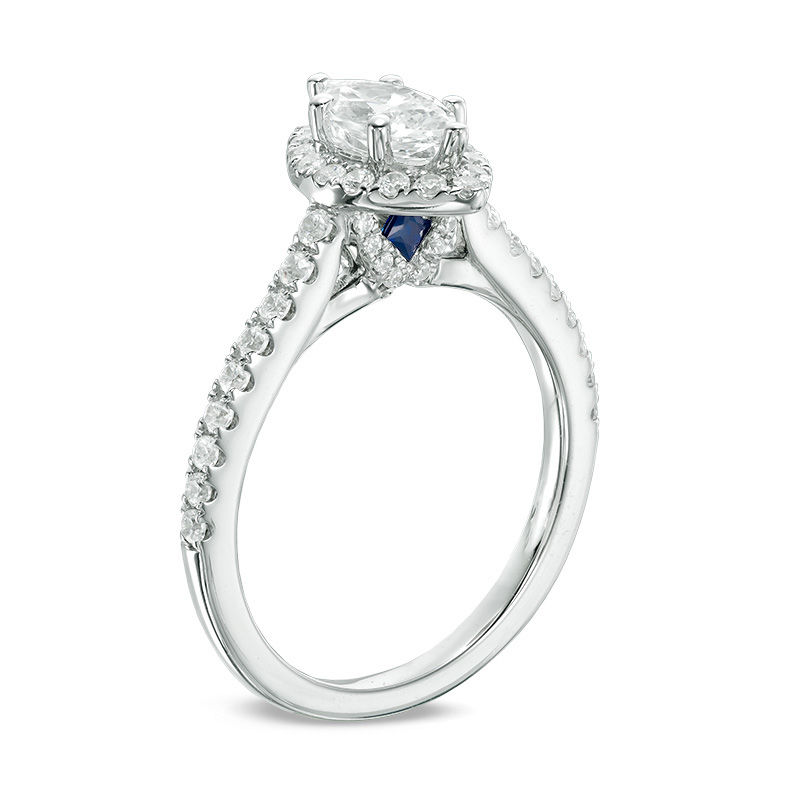 Vera Wang Love Collection 0.95 CT. T.W. Marquise Diamond Frame Engagement Ring in 14K White Gold