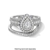 Thumbnail Image 4 of Vera Wang Love Collection 0.95 CT. T.W. Pear-Shaped Diamond and Sapphire Double Frame Engagement Ring in 14K White Gold