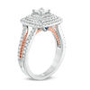 Thumbnail Image 2 of Vera Wang Love Collection 0.95 CT. T.W. Princess-Cut Diamond Triple Frame Engagement Ring in 14K Two-Tone Gold