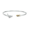 Thumbnail Image 0 of 0.12 CT. T.W. Champagne and White Diamond Cat and Fish Flex Bangle in Sterling Silver and 10K Gold