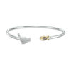 0.12 CT. T.W. Champagne and White Diamond Cat and Fish Flex Bangle in Sterling Silver and 10K Gold