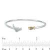 Thumbnail Image 1 of 0.12 CT. T.W. Champagne and White Diamond Cat and Fish Flex Bangle in Sterling Silver and 10K Gold