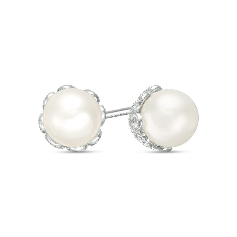 Vera Wang Love Collection 6.5-7.0mm Cultured Freshwater Pearl Stud Earrings in Sterling Silver
