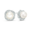 Thumbnail Image 0 of Vera Wang Love Collection 7.5-8.0mm Cultured Freshwater Pearl and 0.18 CT. T.W. Diamond Stud Earrings in Sterling Silver