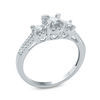 Thumbnail Image 2 of 0.23 CT. T.W. Diamond Frame Three Stone Split Shank Promise Ring in 10K White Gold