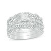 Thumbnail Image 0 of 1.30 CT. T.W. Princess-Cut Diamond Frame Three Piece Bridal Set in 14K White Gold