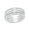 Thumbnail Image 0 of 1.45 CT. T.W. Diamond Three Piece Bridal Set in 14K White Gold