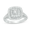 Thumbnail Image 0 of 0.70 CT. T.W. Princess-Cut Diamond Double Frame Vintage-Style Engagement Ring in 14K White Gold
