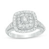 Thumbnail Image 1 of 0.70 CT. T.W. Princess-Cut Diamond Double Frame Vintage-Style Engagement Ring in 14K White Gold