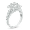 Thumbnail Image 2 of 0.70 CT. T.W. Princess-Cut Diamond Double Frame Vintage-Style Engagement Ring in 14K White Gold