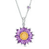 Blöem Marquise Amethyst and Citrine Chrysanthemum Pendant in 10K Two-Tone Gold