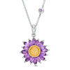 Thumbnail Image 1 of Marquise Amethyst and Citrine Chrysanthemum Pendant in 10K Two-Tone Gold