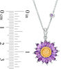 Thumbnail Image 2 of Marquise Amethyst and Citrine Chrysanthemum Pendant in 10K Two-Tone Gold