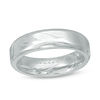 Men's 6.0mm Etched Wedding Band in Stainless Steel - Size 10
