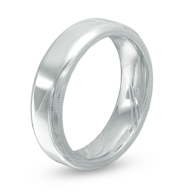 Men's 6.0mm Etched Wedding Band in Stainless Steel - Size 10|Peoples Jewellers