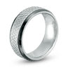 Thumbnail Image 1 of Men's 8.0mm Lattice Comfort Fit Wedding Band in Two-Tone IP Tantalum - Size 10