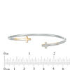 Thumbnail Image 2 of 0.065 CT. T.W. Diamond Cross Flex Bangle in Sterling Silver and 10K Gold
