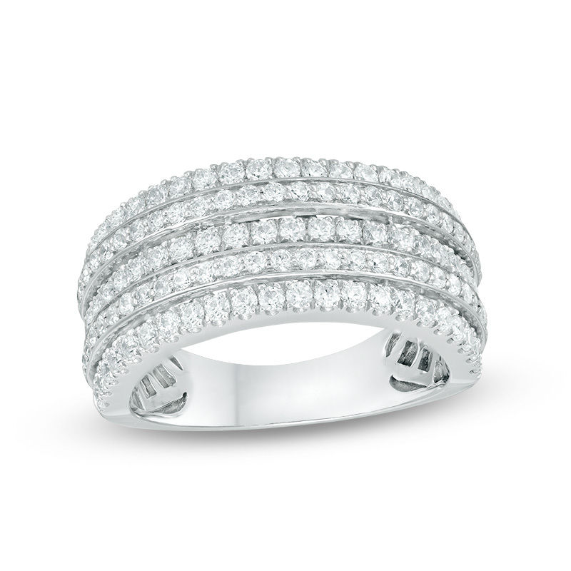 1.00 CT. T.W. Diamond Multi-Row Anniversary Ring in 10K White Gold|Peoples Jewellers