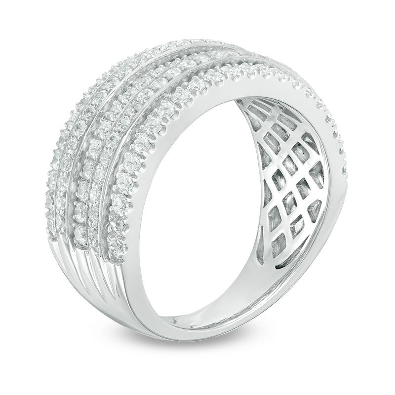 1.00 CT. T.W. Diamond Multi-Row Anniversary Ring in 10K White Gold