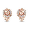 Thumbnail Image 1 of Enchanted Disney Belle 0.08 CT. T.W. Diamond Rose Stud Earrings in 10K Rose Gold