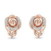 Thumbnail Image 2 of Enchanted Disney Belle 0.08 CT. T.W. Diamond Rose Stud Earrings in 10K Rose Gold