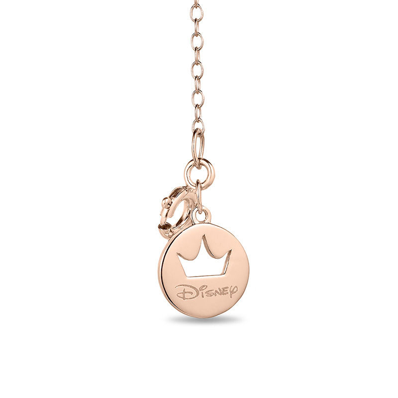 Enchanted Disney Belle 0.085 CT. T.W. Diamond Rose Pendant in 10K Rose Gold - 19"|Peoples Jewellers