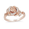 Thumbnail Image 0 of Enchanted Disney Belle 0.085 CT. T.W. Diamond Rose Ring in 10K Rose Gold