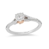 Thumbnail Image 0 of Enchanted Disney Belle 0.18 CT. T.W. Diamond Frame Promise Ring in 10K Two-Tone Gold