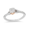 Thumbnail Image 1 of Enchanted Disney Belle 0.18 CT. T.W. Diamond Frame Promise Ring in 10K Two-Tone Gold