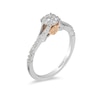 Thumbnail Image 1 of Enchanted Disney Belle 0.18 CT. T.W. Diamond Frame Promise Ring in 10K Two-Tone Gold