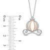 Thumbnail Image 2 of Enchanted Disney Cinderella 0.18 CT. T.W. Diamond Carriage Pendant in Sterling Silver and 10K Rose Gold - 19"