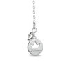 Enchanted Disney Belle 0.145 CT. T.W. Diamond Rose and Heart Pendant in Sterling Silver and 10K Rose Gold - 19"