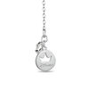 Thumbnail Image 1 of Enchanted Disney Belle 0.145 CT. T.W. Diamond Rose and Heart Pendant in Sterling Silver and 10K Rose Gold - 19"