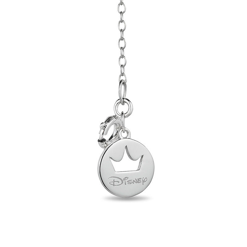 Enchanted Disney Belle 0.145 CT. T.W. Diamond Rose and Heart Pendant in Sterling Silver and 10K Rose Gold - 19"