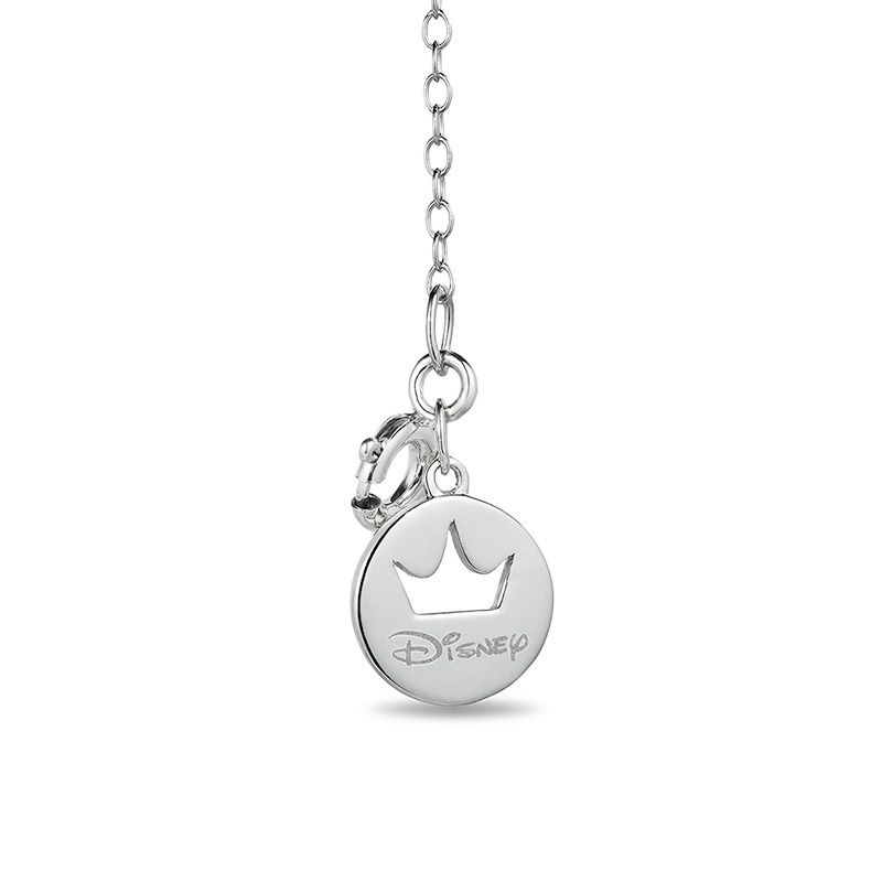 Enchanted Disney Cinderella 0.18 CT. T.W. Diamond Glass Slipper and Heart Pendant in Sterling Silver - 19"|Peoples Jewellers