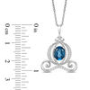 Thumbnail Image 2 of Enchanted Disney Cinderella Oval London Blue Topaz and 0.085 CT. T.W. Diamond Carriage Pendant in Sterling Silver - 19"