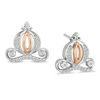 Thumbnail Image 0 of Enchanted Disney Cinderella 0.085 CT. T.W. Diamond Carriage Stud Earrings in Sterling Silver and 10K Rose Gold