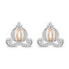 Thumbnail Image 1 of Enchanted Disney Cinderella 0.085 CT. T.W. Diamond Carriage Stud Earrings in Sterling Silver and 10K Rose Gold
