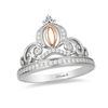 Thumbnail Image 0 of Enchanted Disney Cinderella 0.145 CT. T.W. Diamond Carriage Ring in Sterling Silver and 10K Rose Gold