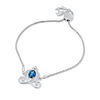 Thumbnail Image 0 of Enchanted Disney Cinderella Oval Blue Topaz and 0.085 CT. T.W. Diamond Carriage Bolo Bracelet in Sterling Silver - 9.5"