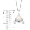 Enchanted Disney Cinderella Cultured Freshwater Pearl, Blue Topaz and Diamond Pendant in Sterling Silver - 19"