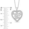 Enchanted Disney Princess 0.18 CT. T.W. Diamond "happily ever after" Heart Pendant in Sterling Silver - 19"