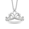 Enchanted Disney Princess 0.09 CT. T.W. Diamond Tiara Pendant in Sterling Silver - 19"