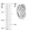 Thumbnail Image 1 of Enchanted Disney Princess 0.18 CT. T.W. Diamond Tiara Hoop Earrings in Sterling Silver