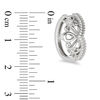 Thumbnail Image 2 of Enchanted Disney Princess 0.18 CT. T.W. Diamond Tiara Hoop Earrings in Sterling Silver