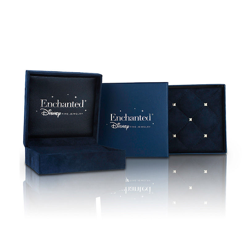 Enchanted Disney Princess 0.18 CT. T.W. Diamond Tiara Hoop Earrings in Sterling Silver