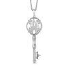 Thumbnail Image 0 of Enchanted Disney Princess 0.04 CT. T.W. Diamond Castle Key Pendant in Sterling Silver - 19"